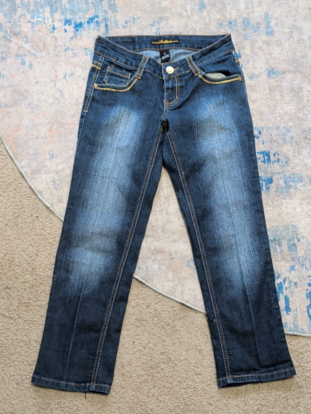 South Pole Dark Blue Ultra Low-Rise Straight Leg Jeans Women's 3